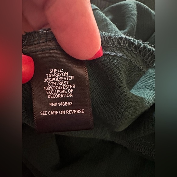 Torrid Green Blouse Size 1 Plus V Neck Short Slevee Rayon Top - Picture 6 of 6